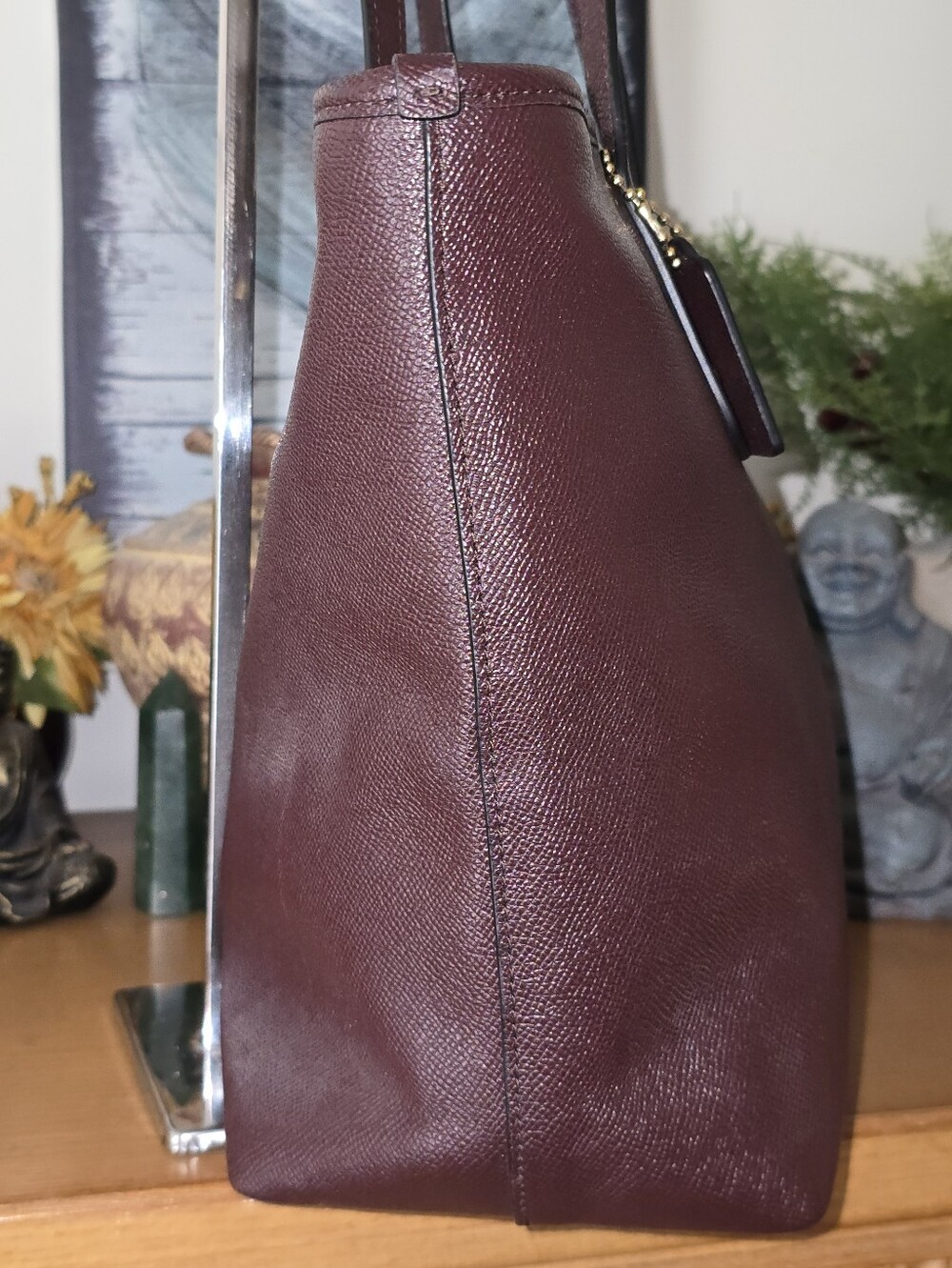 Coach City Tote In Oxblood Crossgrain Leather.  Like New - Picture 5 of 15